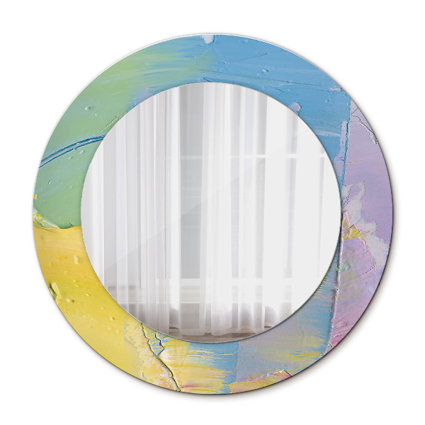 Round decorative wall mirror Oil paint texture