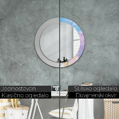 Round decorative wall mirror Oil paint texture