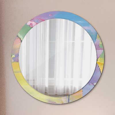 Round decorative wall mirror Oil paint texture