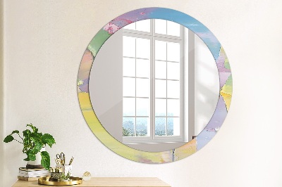 Round decorative wall mirror Oil paint texture