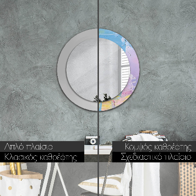 Round decorative wall mirror Oil paint texture