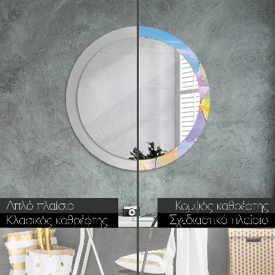 Round decorative wall mirror Oil paint texture