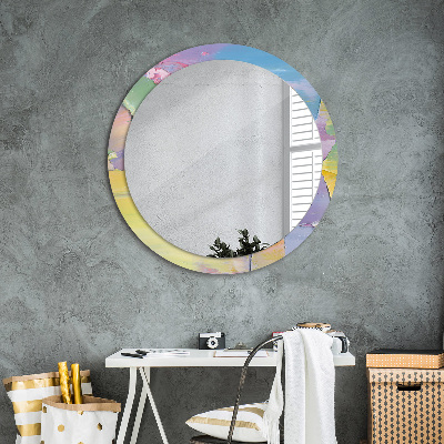 Round decorative wall mirror Oil paint texture