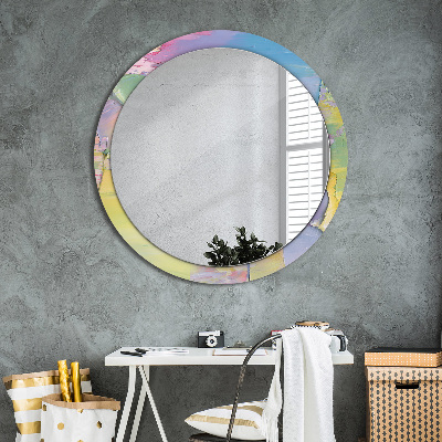 Round decorative wall mirror Oil paint texture