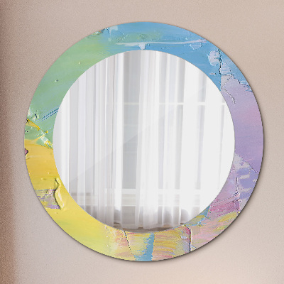 Round decorative wall mirror Oil paint texture