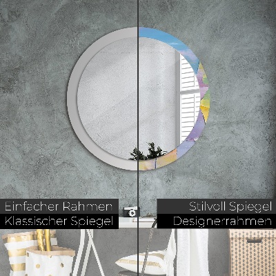 Round decorative wall mirror Oil paint texture