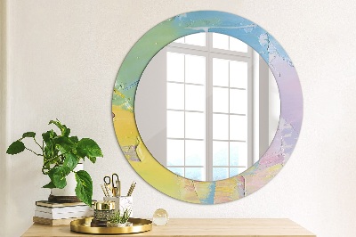 Round decorative wall mirror Oil paint texture