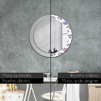 Round decorative wall mirror Modern eyes style