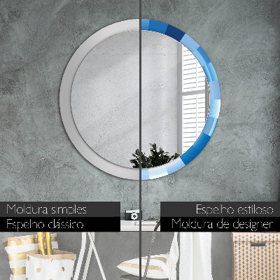 Round decorative wall mirror Blue abstract