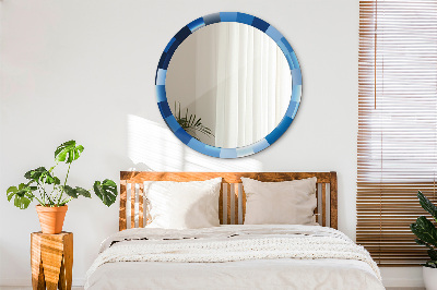 Round decorative wall mirror Blue abstract