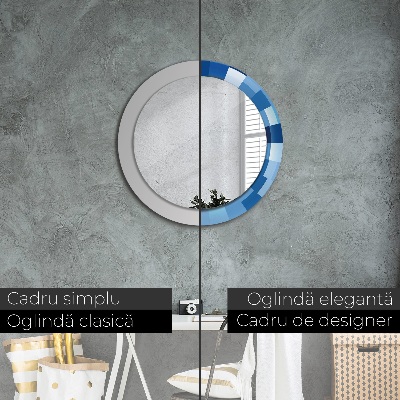 Round decorative wall mirror Blue abstract