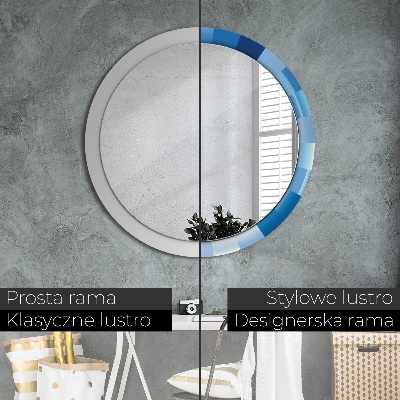 Round decorative wall mirror Blue abstract