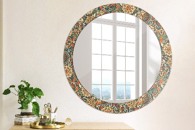 Round decorative wall mirror Vintage floral illustration