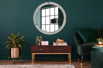 Round decorative wall mirror Doodle floral plants