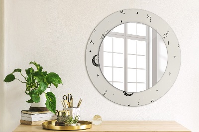 Round decorative wall mirror Doodle floral plants