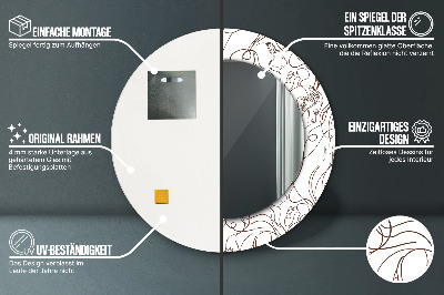 Round mirror print Linear art