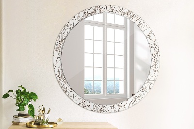 Round mirror print Linear art