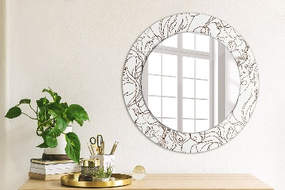 Round mirror print Linear art