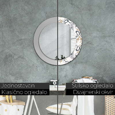 Round mirror decor Retro tiles