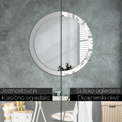 Round mirror decor Retro tiles