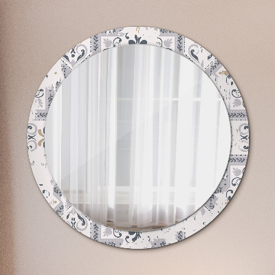 Round mirror decor Retro tiles