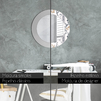 Round mirror decor Retro tiles