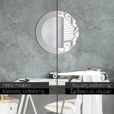 Round mirror decor Retro tiles