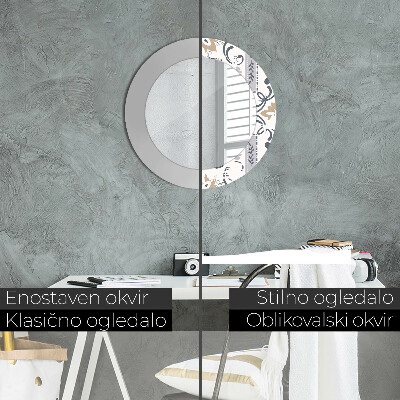 Round mirror decor Retro tiles