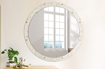 Round mirror printed frame Mystical esoteric pattern