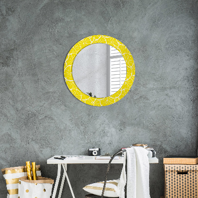 Round decorative wall mirror Lemon pattern