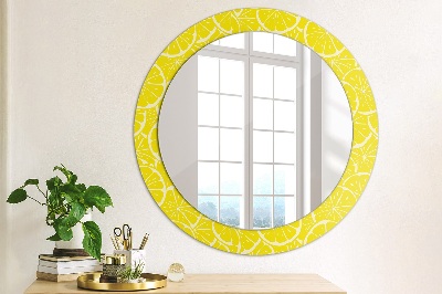 Round decorative wall mirror Lemon pattern