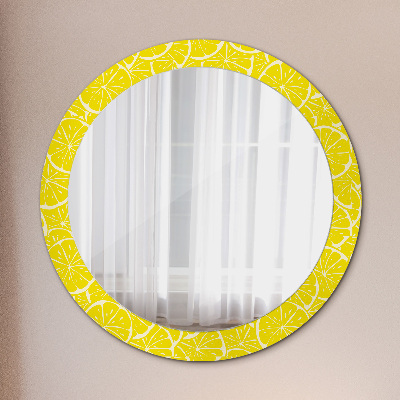 Round decorative wall mirror Lemon pattern