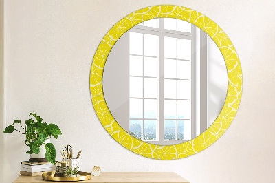 Round decorative wall mirror Lemon pattern