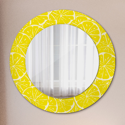 Round decorative wall mirror Lemon pattern