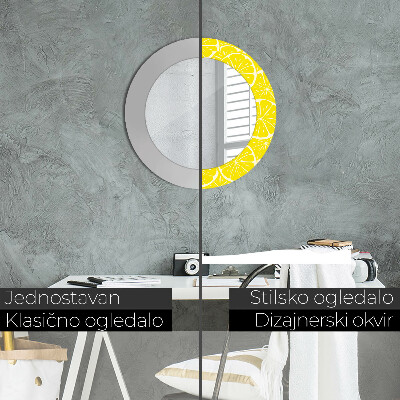 Round decorative wall mirror Lemon pattern