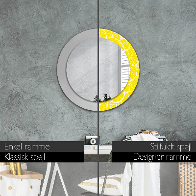 Round decorative wall mirror Lemon pattern