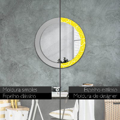 Round decorative wall mirror Lemon pattern