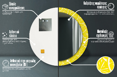 Round decorative wall mirror Lemon pattern