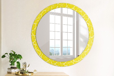 Round decorative wall mirror Lemon pattern