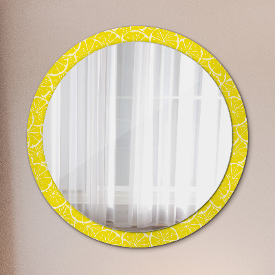 Round decorative wall mirror Lemon pattern