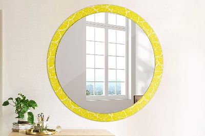 Round decorative wall mirror Lemon pattern