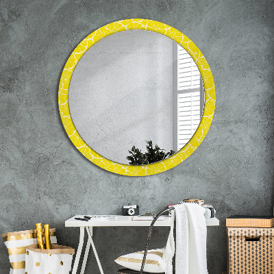 Round decorative wall mirror Lemon pattern