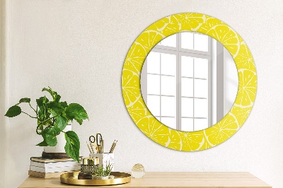 Round decorative wall mirror Lemon pattern