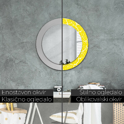 Round decorative wall mirror Lemon pattern