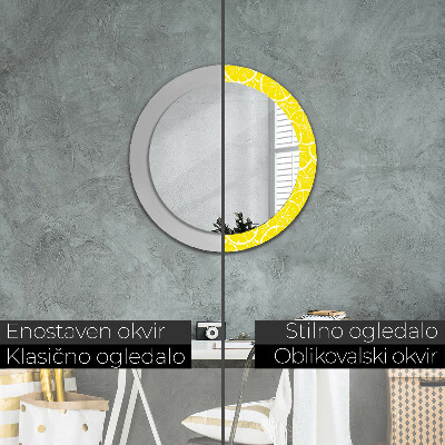 Round decorative wall mirror Lemon pattern