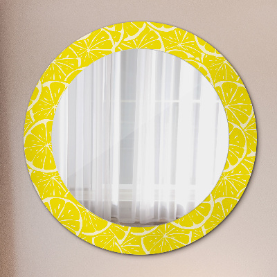 Round decorative wall mirror Lemon pattern