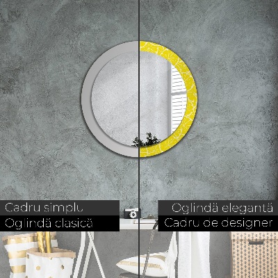 Round decorative wall mirror Lemon pattern