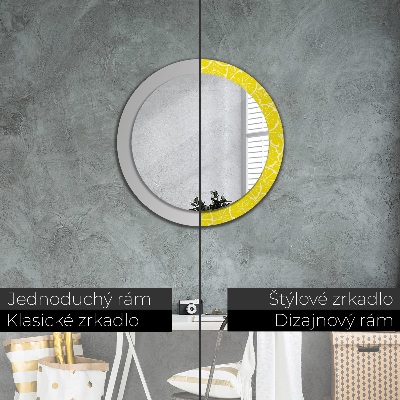 Round decorative wall mirror Lemon pattern