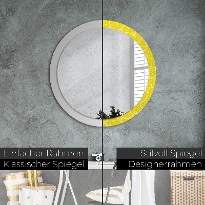 Round decorative wall mirror Lemon pattern