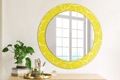 Round decorative wall mirror Lemon pattern